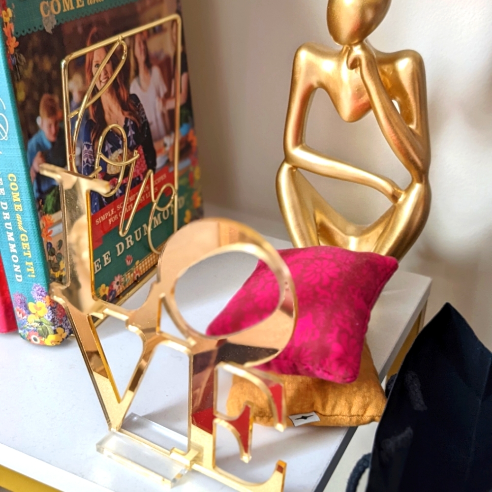 Gold "Love" Script Bookends - Picture 5 of 9